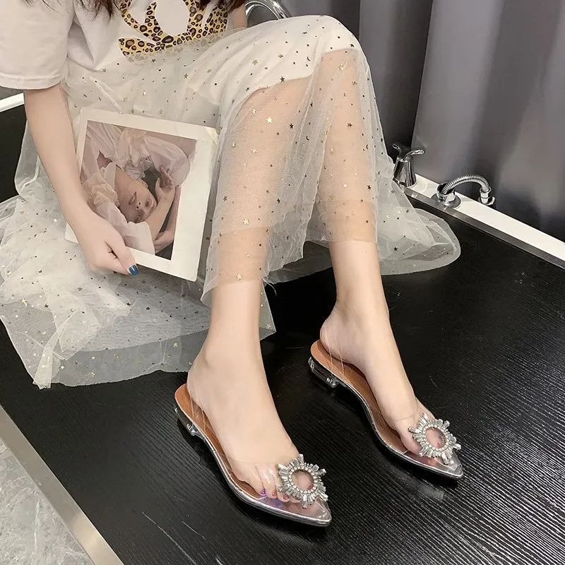 BCEBYL Spring and Autumn Fashion New Sexy Banquet Transparent Comfortable Crystal Women's High Heels Zapatos Mujer