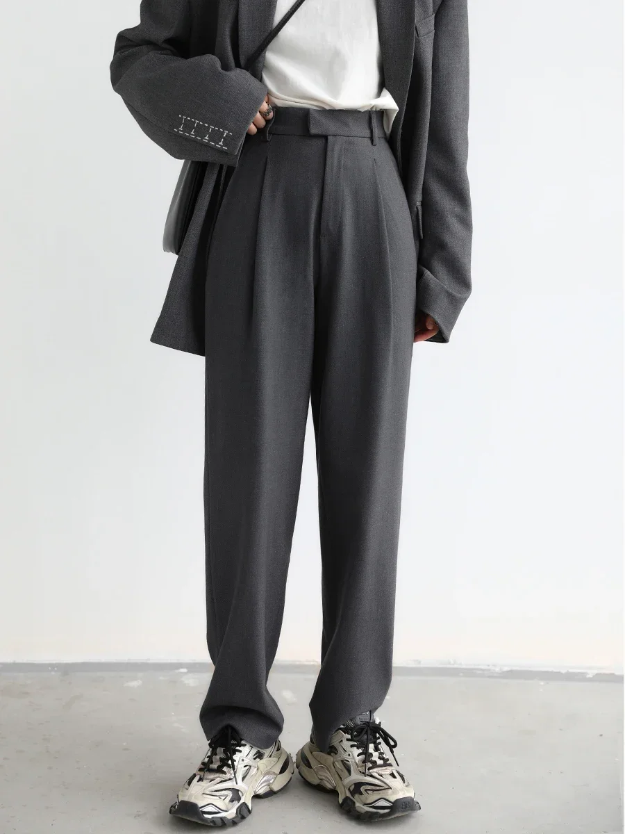 Alternative view of CHIC VEN Simple Casual Women Twill Suit Pants Wide Leg Pants Straight Floor Pants Office Ladies Female Trousers