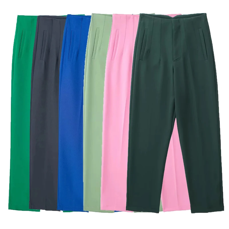 Alternative view of TRAF Fashion Office Wear High waist Pants for Women Formal Pants Office outfits Pencil Trousers Black Pink White Ladies Pants