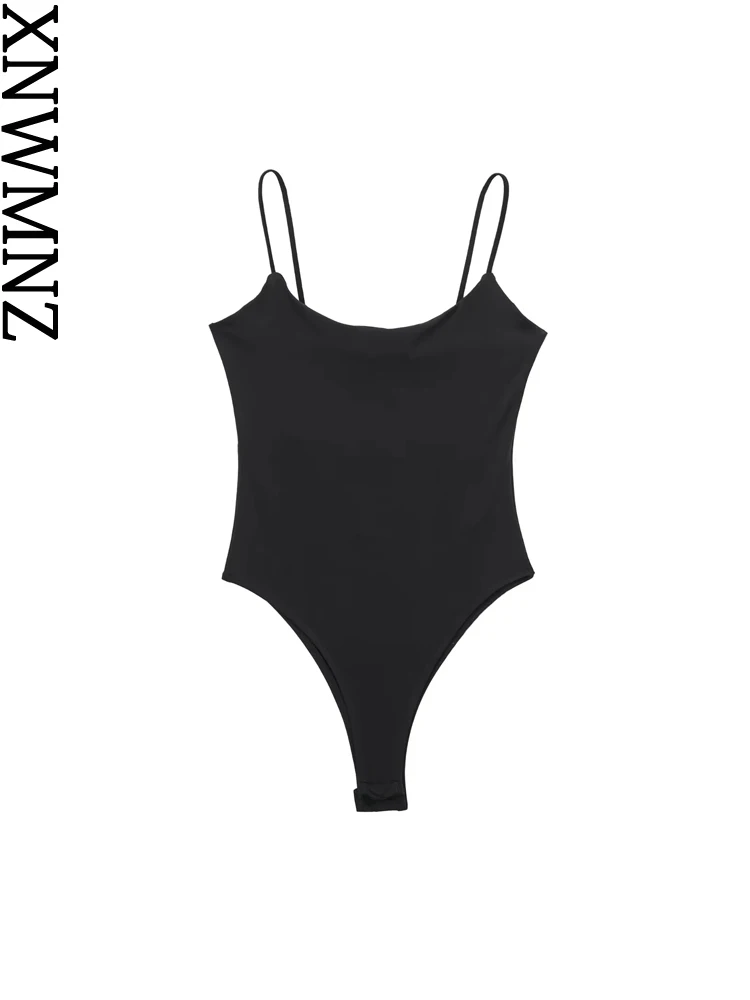 Alternative view of XNWMNZ 2023 New Women Fashion Strappy Top Woman Casual Versatile Thin Straps Slim Fit Female Chic Bodysuit
