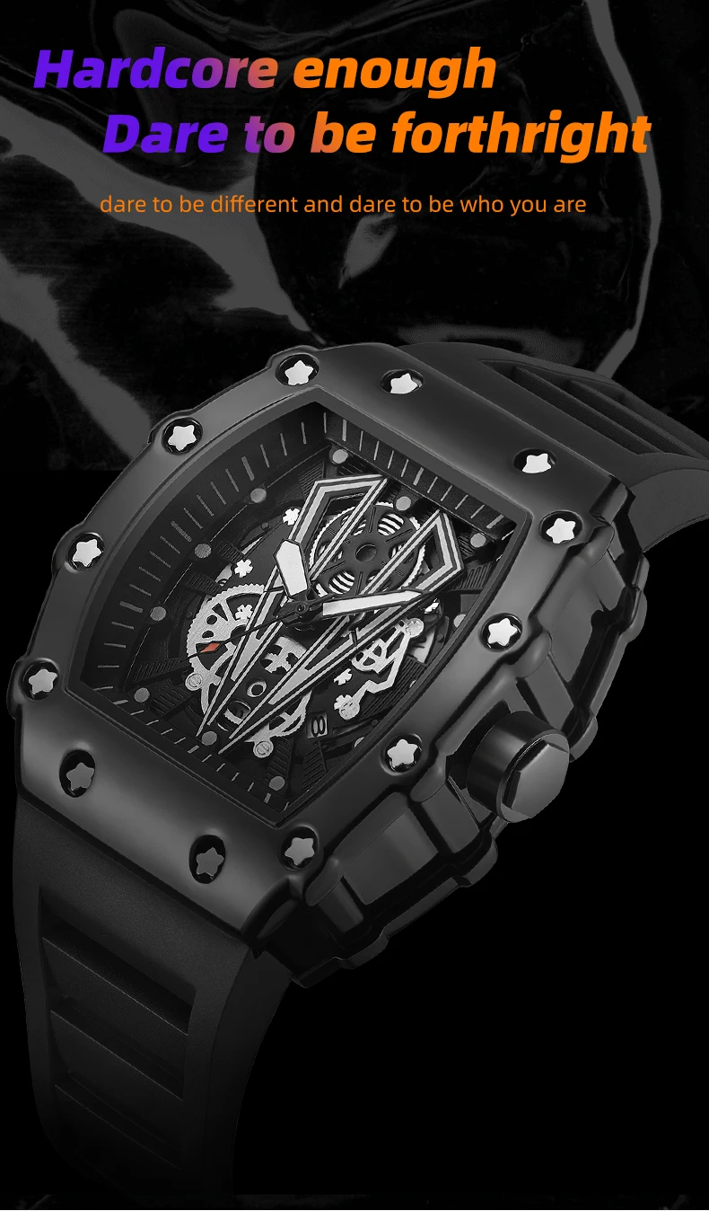 Foreign Trade Watch Large Dial For Men Quartz Waterproof Sport Square Luminous Watch For Men