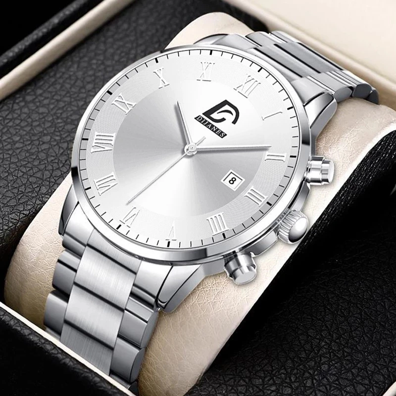 reloj hombre Fashion Mens Watches Luxury Stainless Steel Calendar Quartz Wrist Watch Men Business Bracelets Watch montre homme - Image 3