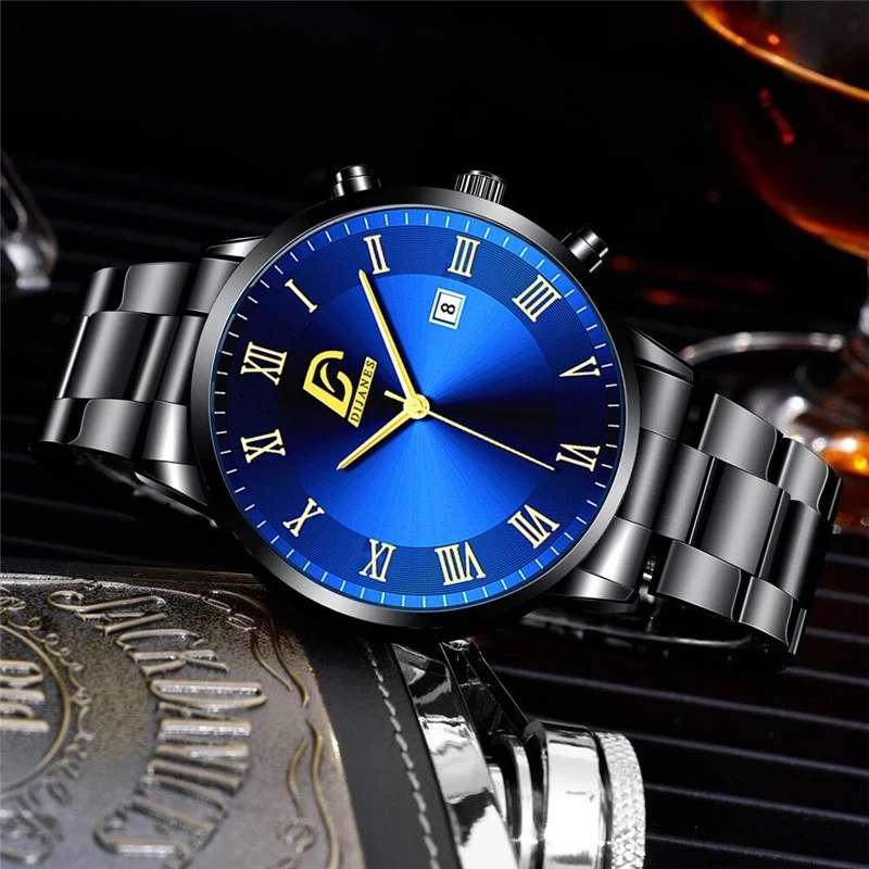 reloj hombre Fashion Mens Watches Luxury Stainless Steel Calendar Quartz Wrist Watch Men Business Bracelets Watch montre homme - Image 4