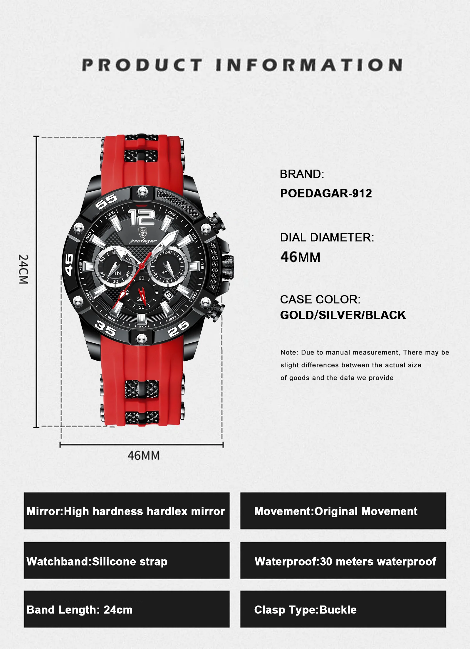 POEDAGAR Casual Men Watch Luxury Waterproof Luminous Chronograph Date Man Wristwatch Military Quartz Men's Watches High Quality