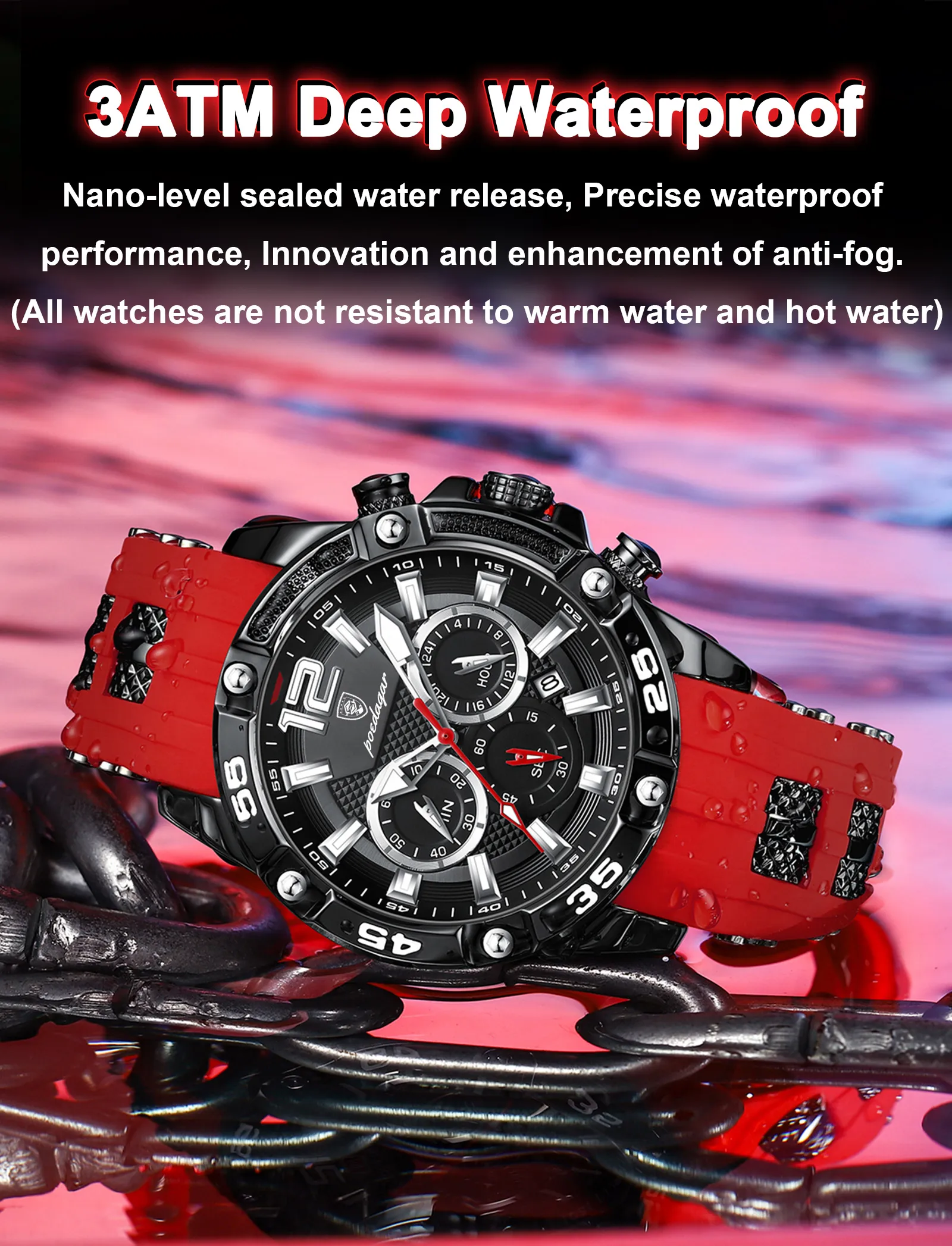 POEDAGAR Casual Men Watch Luxury Waterproof Luminous Chronograph Date Man Wristwatch Military Quartz Men's Watches High Quality