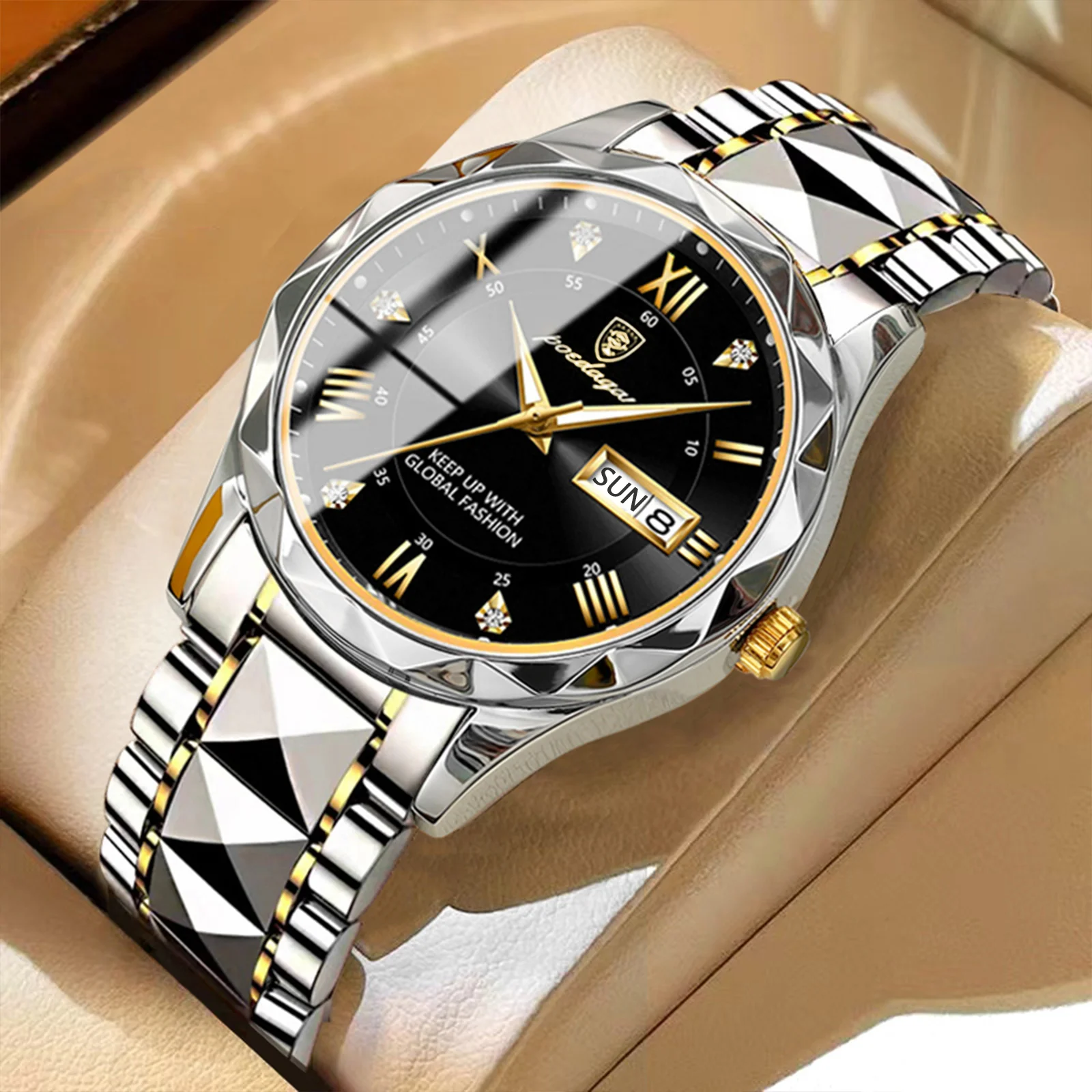 Alternative view of POEDAGAR Luxury Men Watches Business Top Brand Man Wristwatch Waterproof Luminous Date Week Quartz Men's Watch High Quality+Box