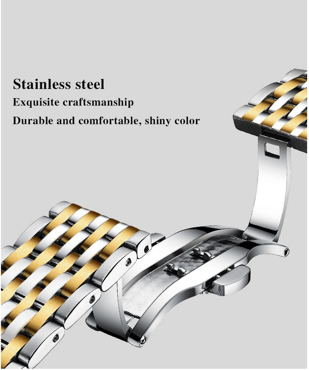 POEDAGAR Men Watch Stainless Steel Top Quailty Luxury Push Button Hidden Clasp Waterproof Luminous Date Week Sport Wrist Watches