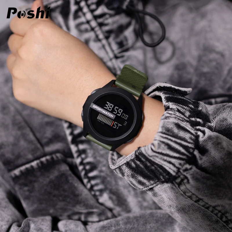 Alternative view of POSHI Sport Watch for Man Luxury Digital Wristwatch Stopwatch Luminous with Date Week Original Waterproof Clock free shipping