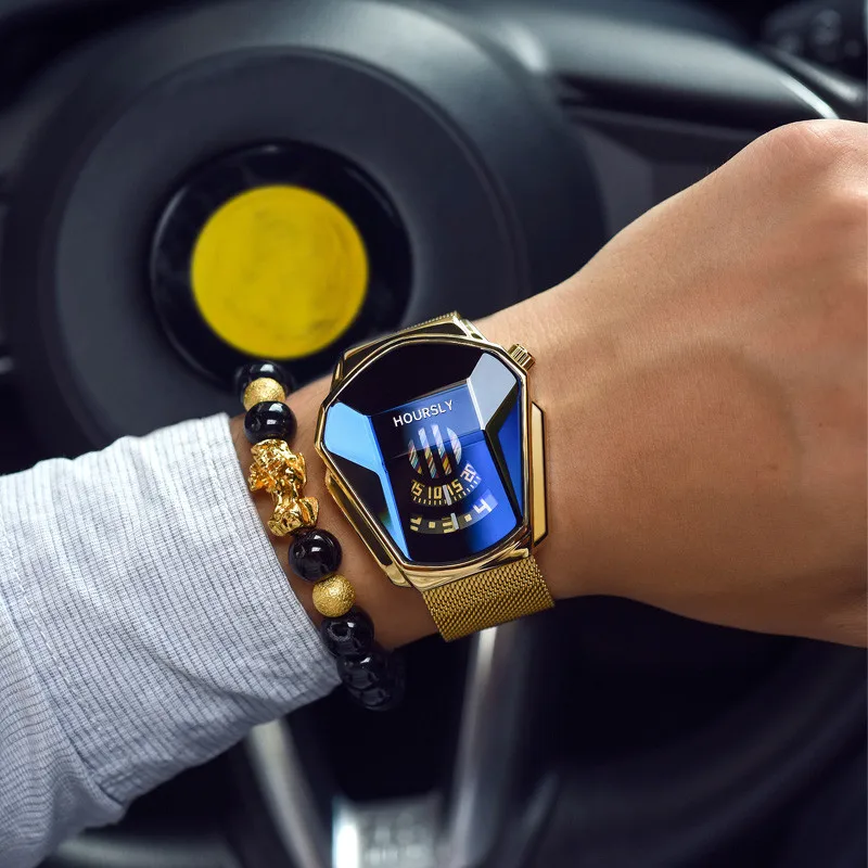 Alternative view of Luxury Hoursly Brand Trend Cool Men's Wrist Watch Stainless Steel Technology Fashion Quartz Watch For Men 2024 Relogio Masculino