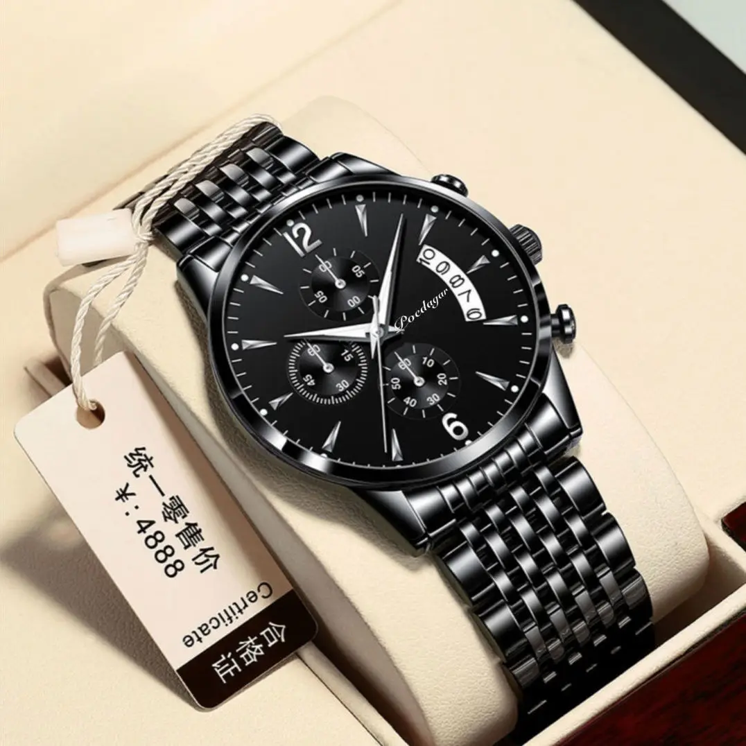 Watch POEDAGAR New Fashion Men Watch Waterproof Luminous Date Sports Watches Luxury Quartz Man Wristwatch Luxuri Male Clock +Box