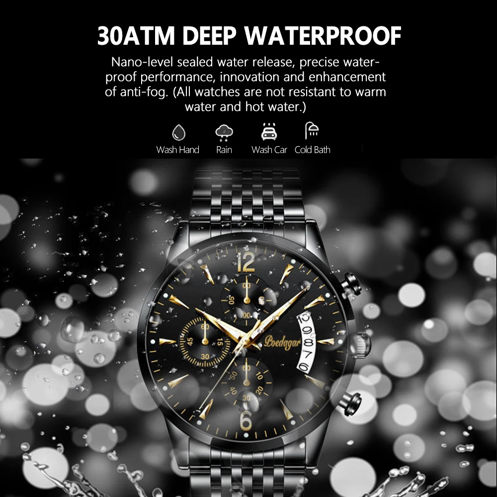 Alternative view of Watch POEDAGAR New Fashion Men Watch Waterproof Luminous Date Sports Watches Luxury Quartz Man Wristwatch Luxuri Male Clock +Box