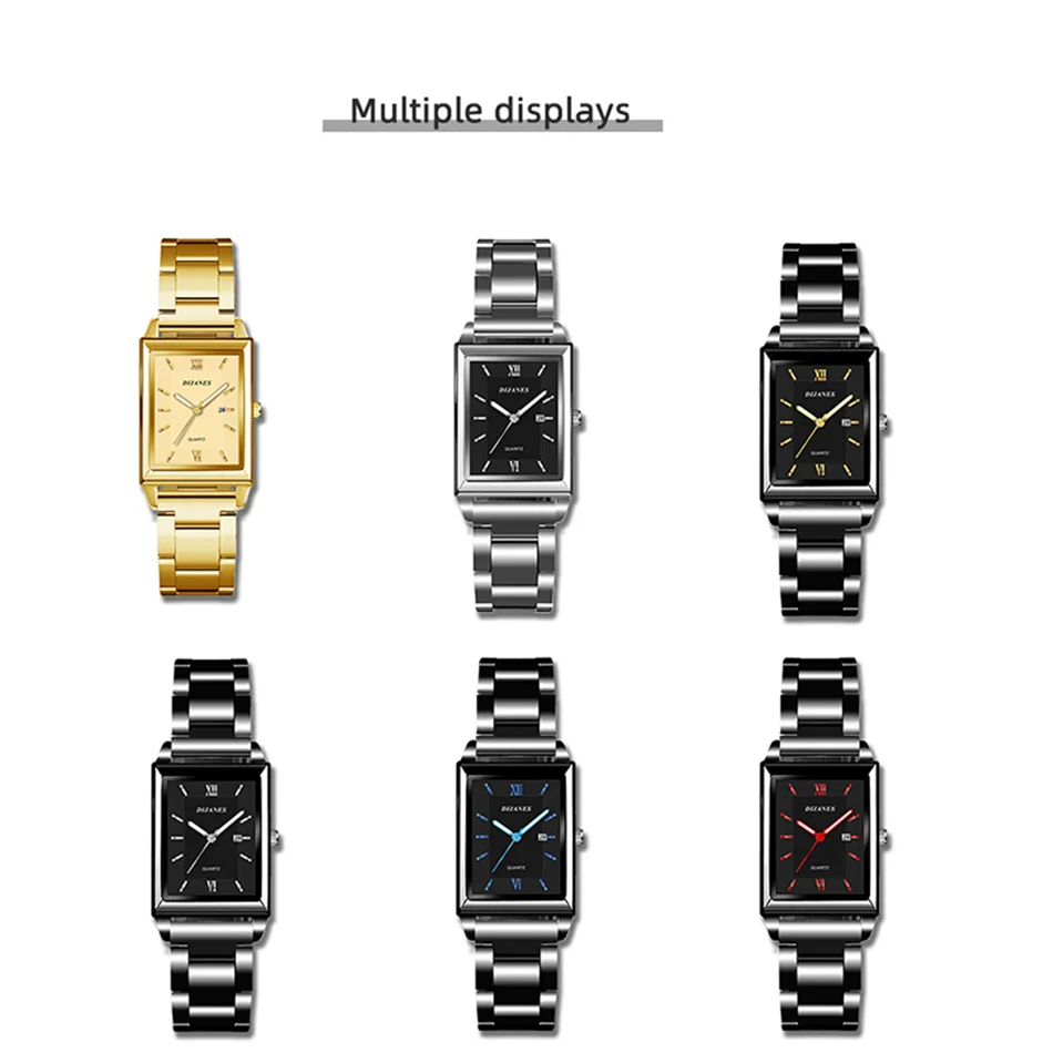 Luxury Men Watch Top Brand Fashion Quartz Wristwatch Silver Full Stainless Steel Chain Wristband + Tool Business Watch Men Reloj