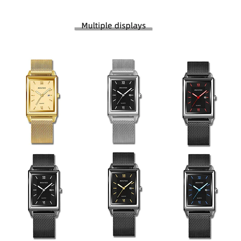 Luxury Men Watch Top Brand Fashion Quartz Wristwatch Silver Full Stainless Steel Chain Wristband + Tool Business Watch Men Reloj
