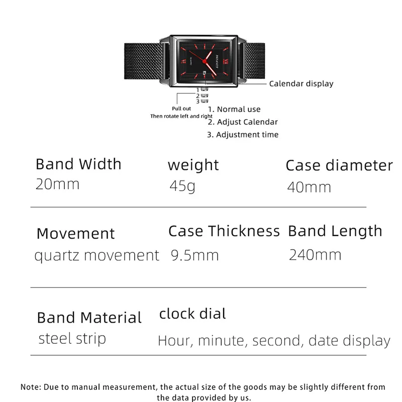 Luxury Men Watch Top Brand Fashion Quartz Wristwatch Silver Full Stainless Steel Chain Wristband + Tool Business Watch Men Reloj