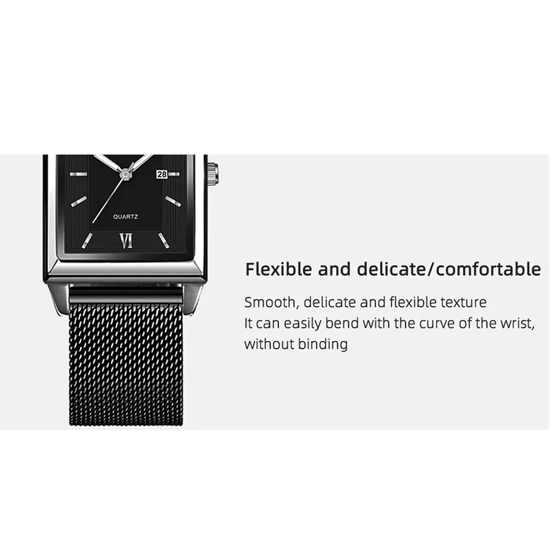 Luxury Men Watch Top Brand Fashion Quartz Wristwatch Silver Full Stainless Steel Chain Wristband + Tool Business Watch Men Reloj