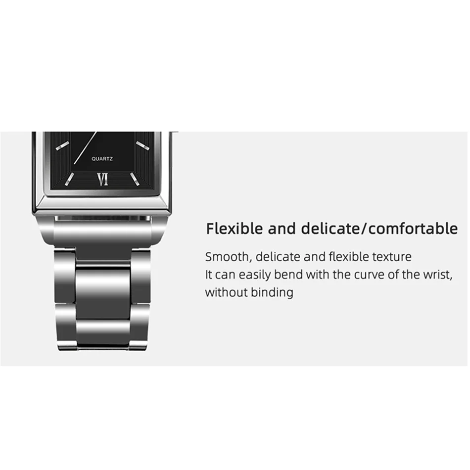 Luxury Men Watch Top Brand Fashion Quartz Wristwatch Silver Full Stainless Steel Chain Wristband + Tool Business Watch Men Reloj
