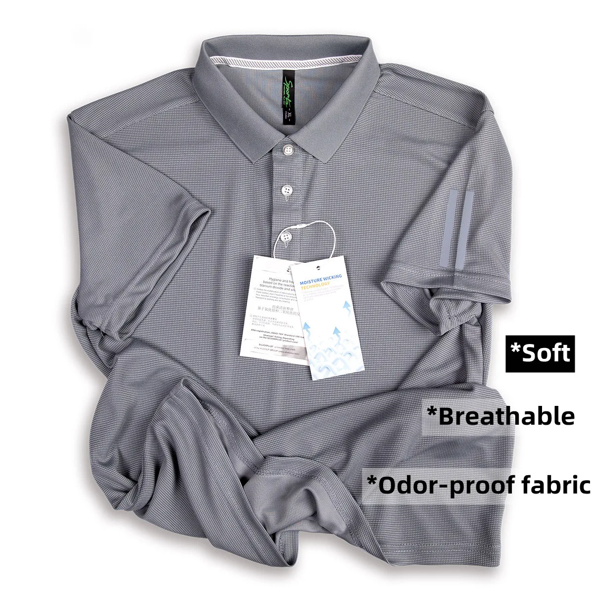 Alternative view of Men's Golf Shirt Luxury Functional Polo Shirt Quick-drying Perspiration Breathable Lapel Short-sleeved T-shirt for Man Summer