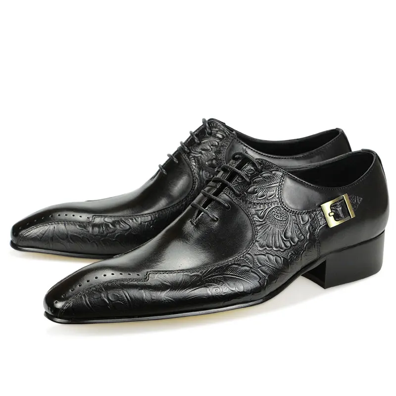 Alternative view of High-end luxury handmade leather shoes men's business formal casual shoes British carved brogue shoes fashion banquet suit shoes