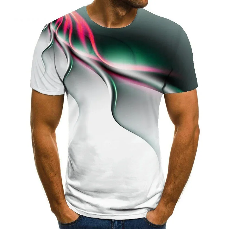 Alternative view of 2023 Men's Summer New 3d Printing Lightning Breathable Round Neck Short Sleeve T-shirt Men's Top