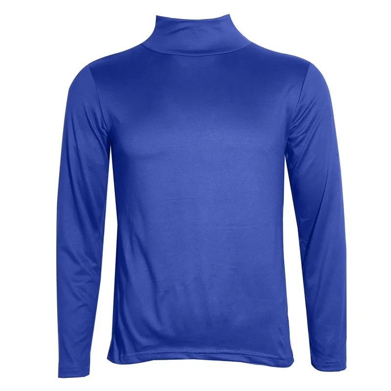 Autumn  Winter Men's High Neck T-shirt Slim Fit Fashion High Elastic Long Sleeve Cotton Casual Breathable Apparel Pullover