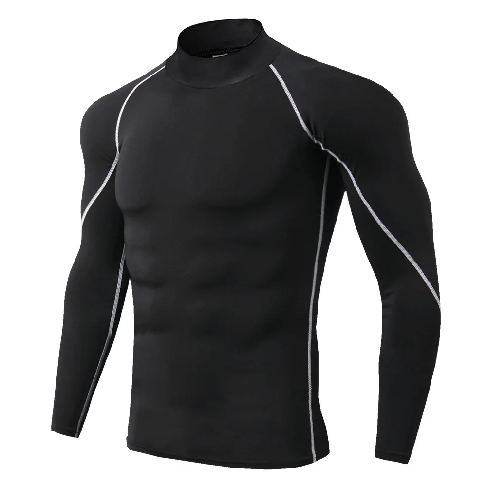 Alternative view of Men Sport T-shirt Quick Dry Bodybuilding Running Shirt Long Sleeve Compression Top Gym T Shirt Men Fitness Tight Rashgard