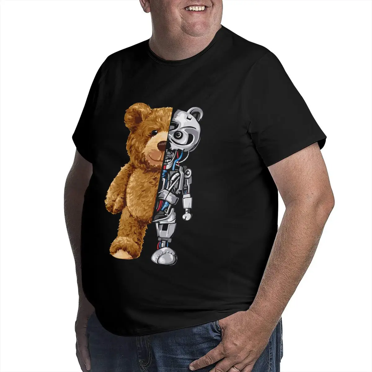 Alternative view of Cute Bear Men Oversized T Shirts Big Size Tees Cotton Tall Man Clothes Short Sleeve O Neck Plus Size Summer Shirt Workout Tops