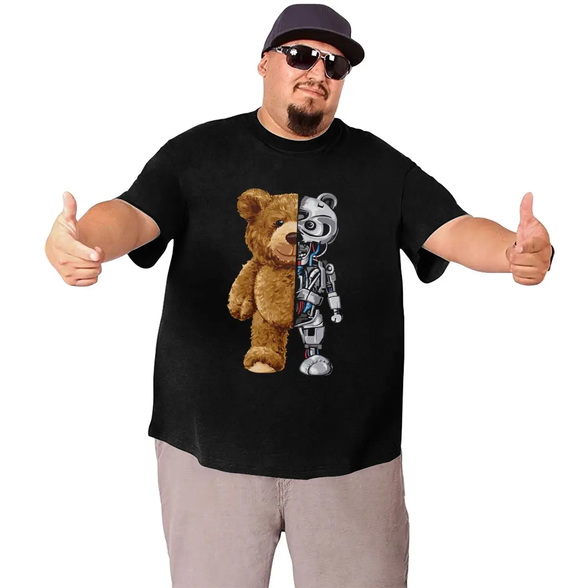 Cute Bear Men Oversized T Shirts Big Size Tees Cotton Tall Man Clothes Short Sleeve O Neck Plus Size Summer Shirt Workout Tops - Image 3