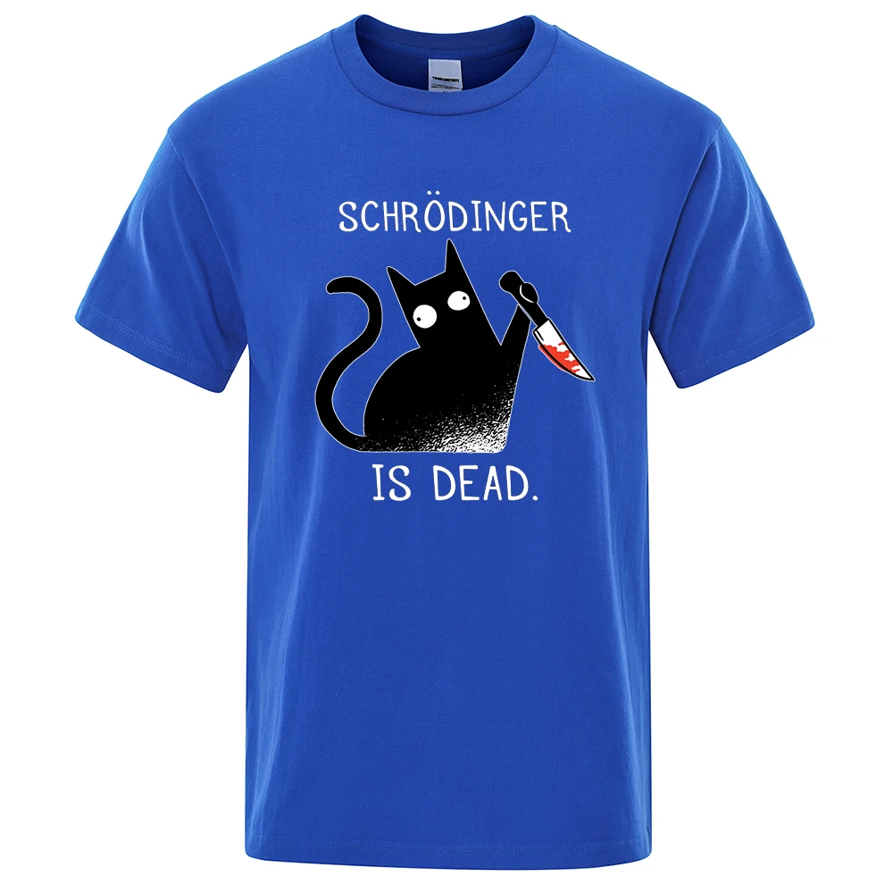 Alternative view of Schrodinger Is Dead Black Cat Fashion Soft T-Shirt Man High Quality T-Shirts Oversized T Shirts Cotton Short Sleeve Street Tops