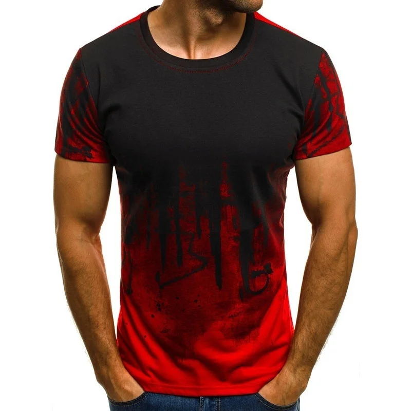 Alternative view of Summer Men's 3d Camo Short Sleeve Large Men's Casual Half Sleeve T-shirt Underlay