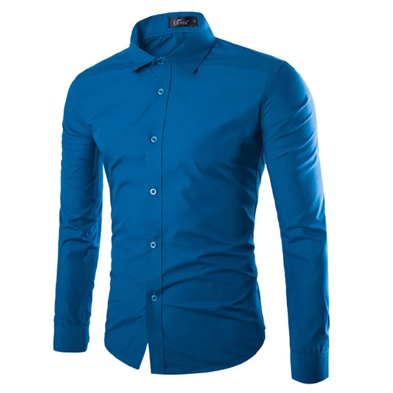 14 Colors Solid Color Men's Fashionable Candy Color Shirt Men's Casual Long Sleeve Shirt for Men