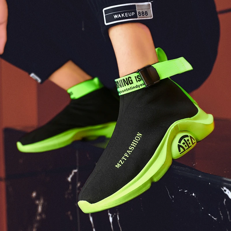 Alternative view of Men Casual Shoes High Top Hip Hop Socks Sneakers Men Shoes Breathable Lightweight Male Walking Footwear Zapatillas Hombre
