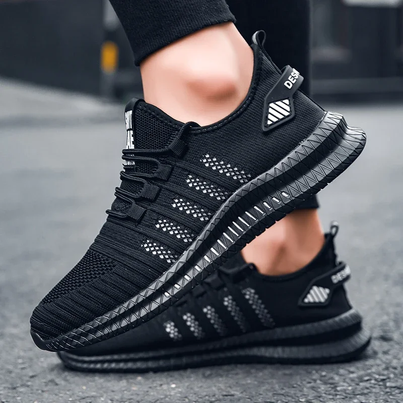 Alternative view of Fashion Men Sneakers Mesh Casual Shoes Lac-up Breathable Lightweight Walking Sneakers Men Shoes Plus Size Summer Tenis Shoes