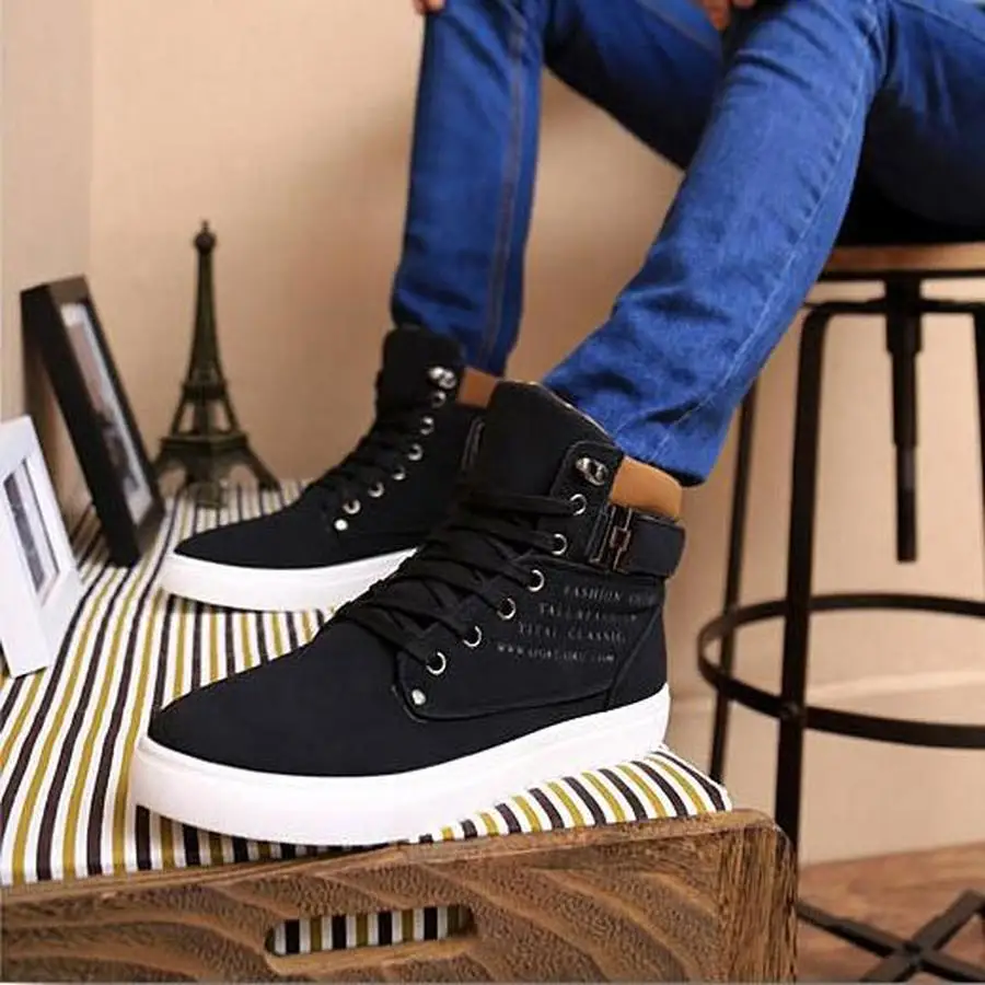 Alternative view of New Arrival Men's High Top Casual Shoes Spring/Autumn High Top Sneakers High Quality Retro Fashion Men Boots Zapatillas Hombre