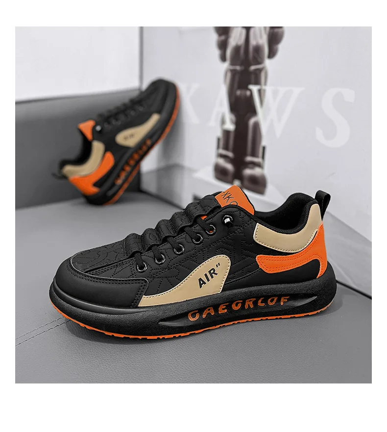Leather Men Shoes Slip-On Men Sneakers Outdoor Casual Shoes for Man Comfortable Sports Shoes Vulcanized Sneakers Tenis Masculino