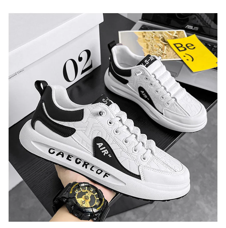 Leather Men Shoes Slip-On Men Sneakers Outdoor Casual Shoes for Man Comfortable Sports Shoes Vulcanized Sneakers Tenis Masculino