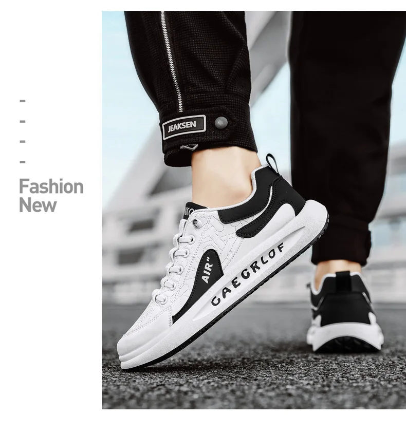 Leather Men Shoes Slip-On Men Sneakers Outdoor Casual Shoes for Man Comfortable Sports Shoes Vulcanized Sneakers Tenis Masculino