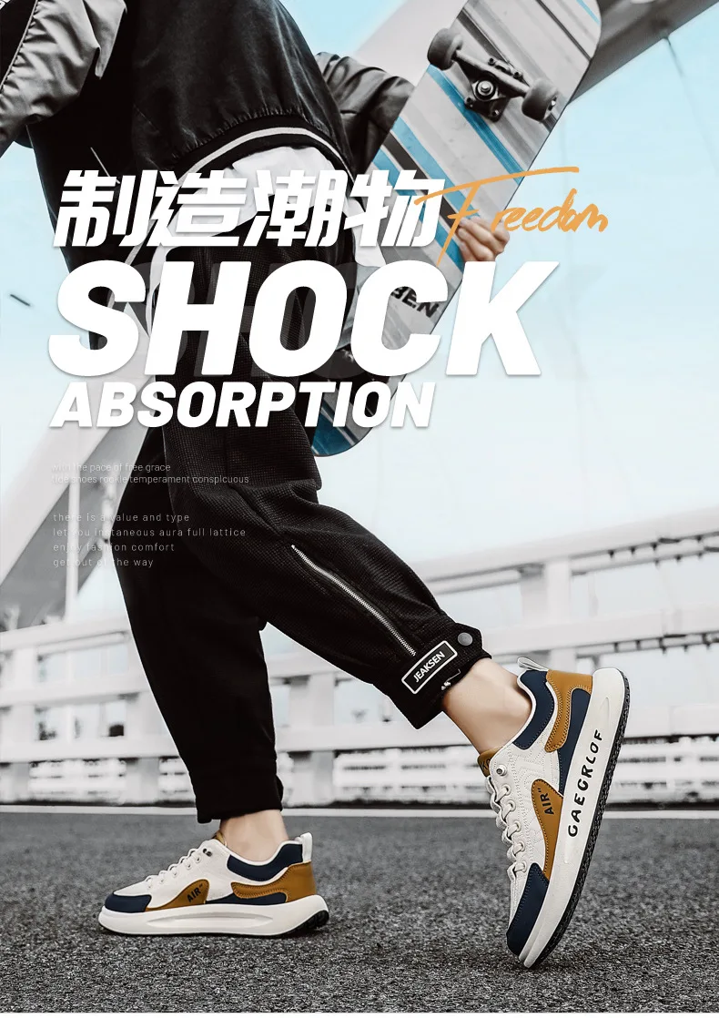 Leather Men Shoes Slip-On Men Sneakers Outdoor Casual Shoes for Man Comfortable Sports Shoes Vulcanized Sneakers Tenis Masculino
