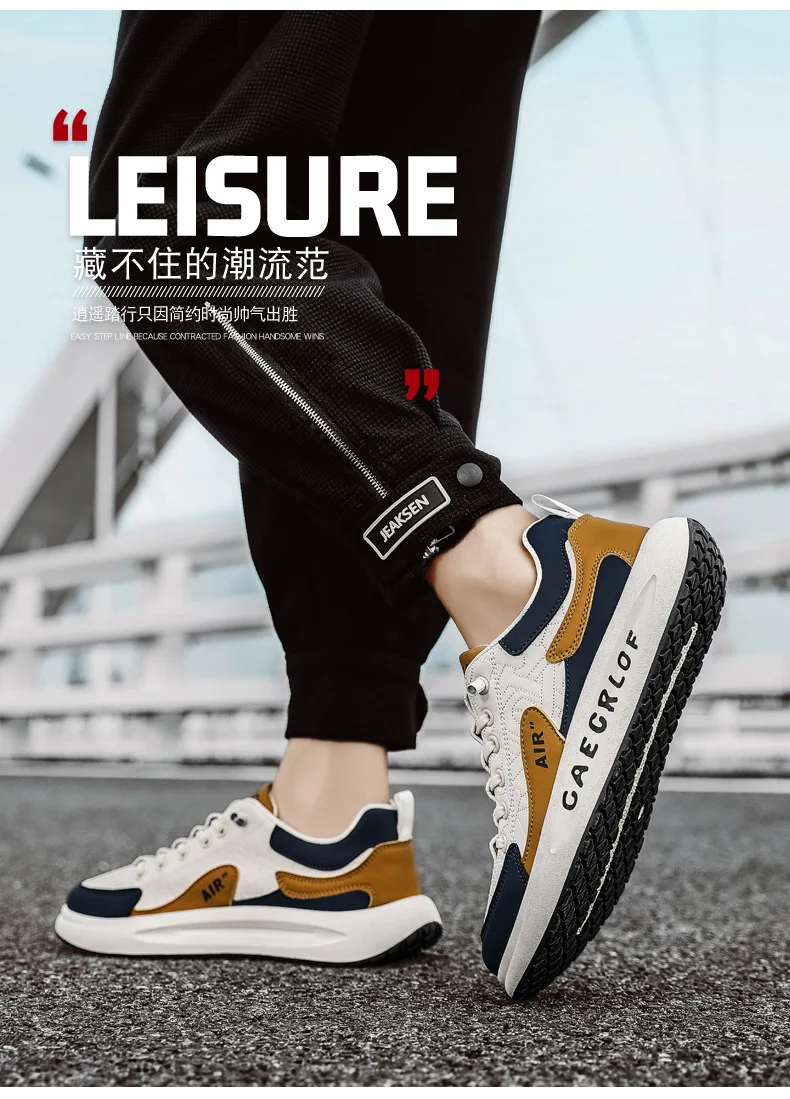 Leather Men Shoes Slip-On Men Sneakers Outdoor Casual Shoes for Man Comfortable Sports Shoes Vulcanized Sneakers Tenis Masculino