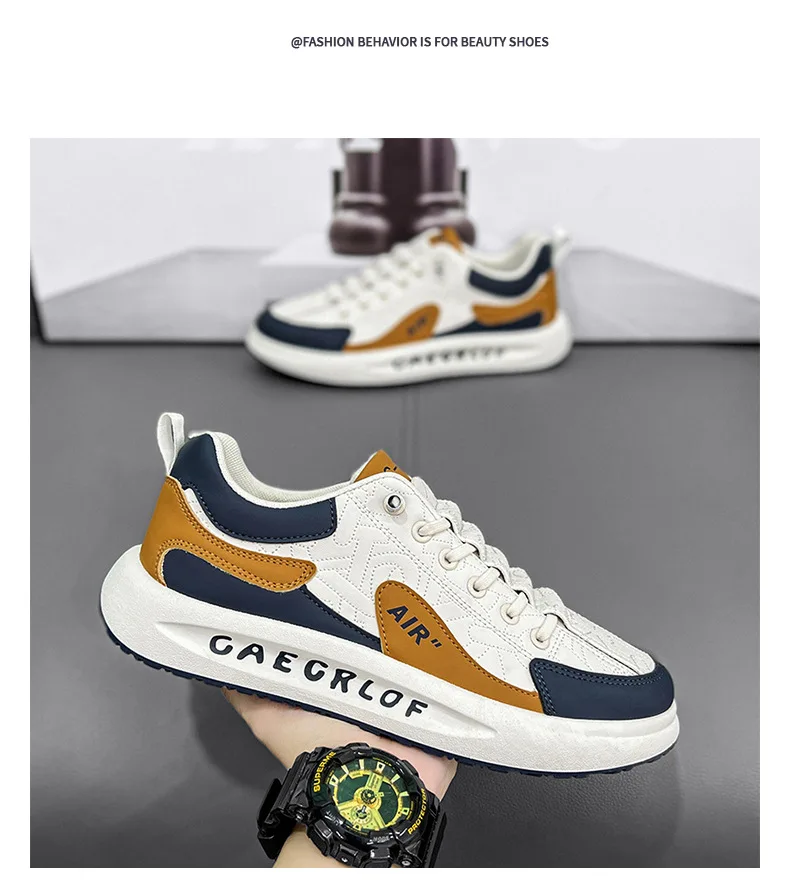 Leather Men Shoes Slip-On Men Sneakers Outdoor Casual Shoes for Man Comfortable Sports Shoes Vulcanized Sneakers Tenis Masculino