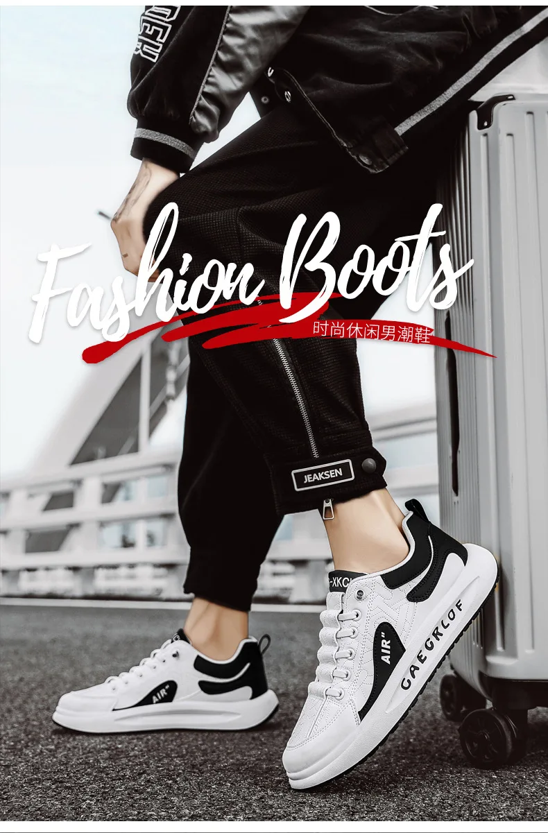 Leather Men Shoes Slip-On Men Sneakers Outdoor Casual Shoes for Man Comfortable Sports Shoes Vulcanized Sneakers Tenis Masculino
