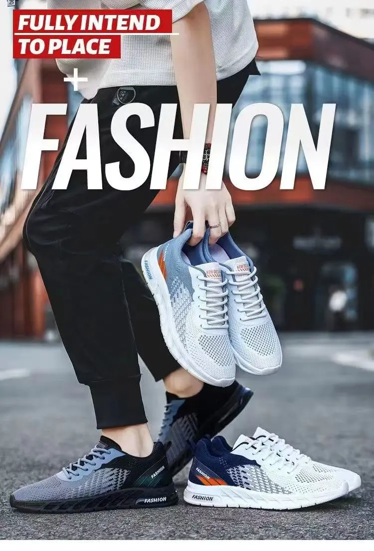 Mens Running Shoes Breathable Knit Sport Sneakers Cushion Lightweight Casual Gym Athletic Trainers Jogging Tennis Shoes