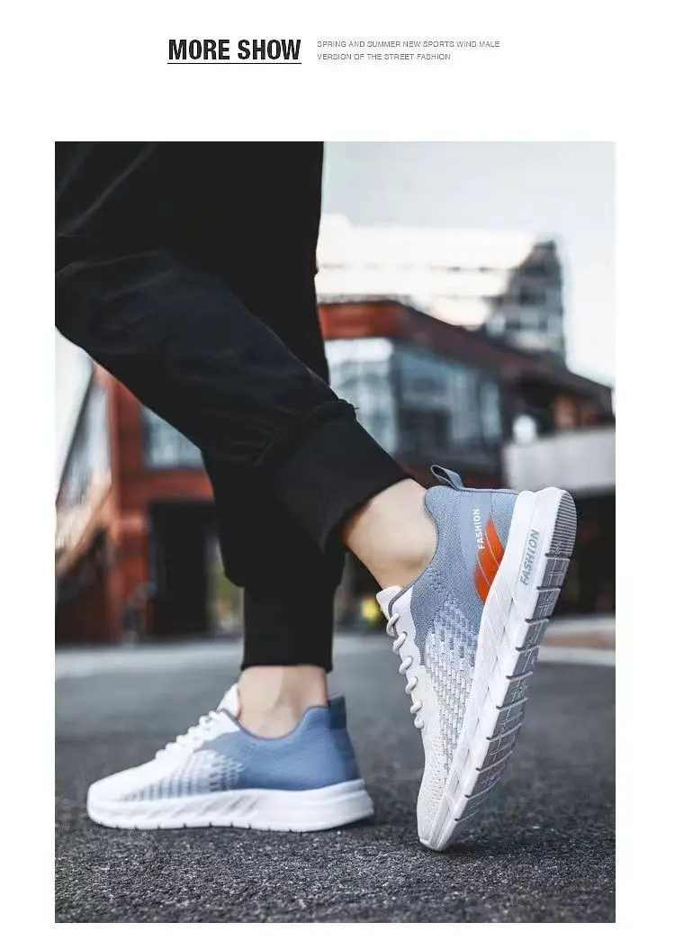 Mens Running Shoes Breathable Knit Sport Sneakers Cushion Lightweight Casual Gym Athletic Trainers Jogging Tennis Shoes