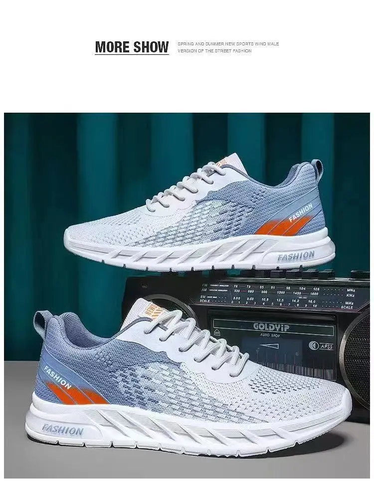 Mens Running Shoes Breathable Knit Sport Sneakers Cushion Lightweight Casual Gym Athletic Trainers Jogging Tennis Shoes
