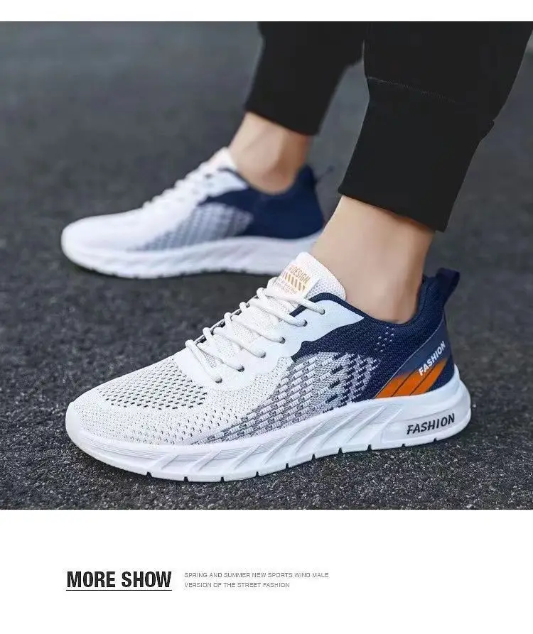 Mens Running Shoes Breathable Knit Sport Sneakers Cushion Lightweight Casual Gym Athletic Trainers Jogging Tennis Shoes