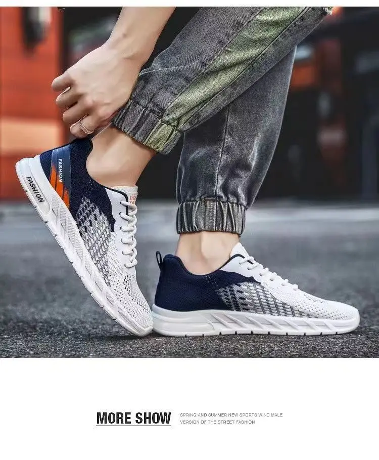Mens Running Shoes Breathable Knit Sport Sneakers Cushion Lightweight Casual Gym Athletic Trainers Jogging Tennis Shoes