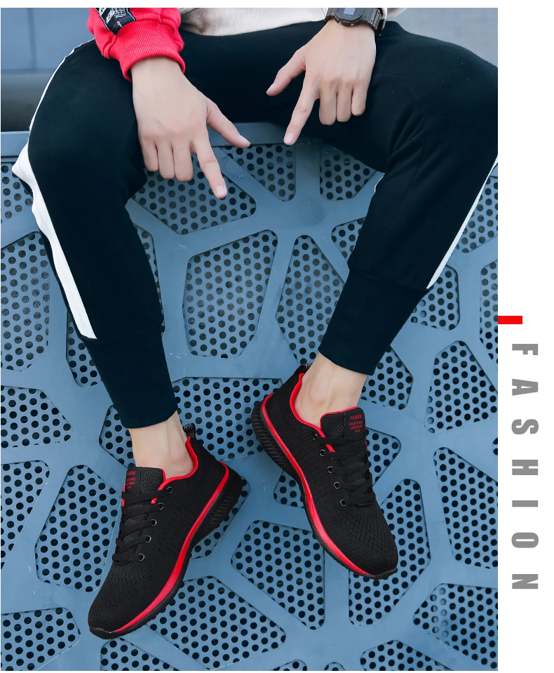 Men Running Walking Knit Shoes Fashion Casual Sneakers Breathable Sport Athletic Lightweight Men Sneakers Casual Shoes
