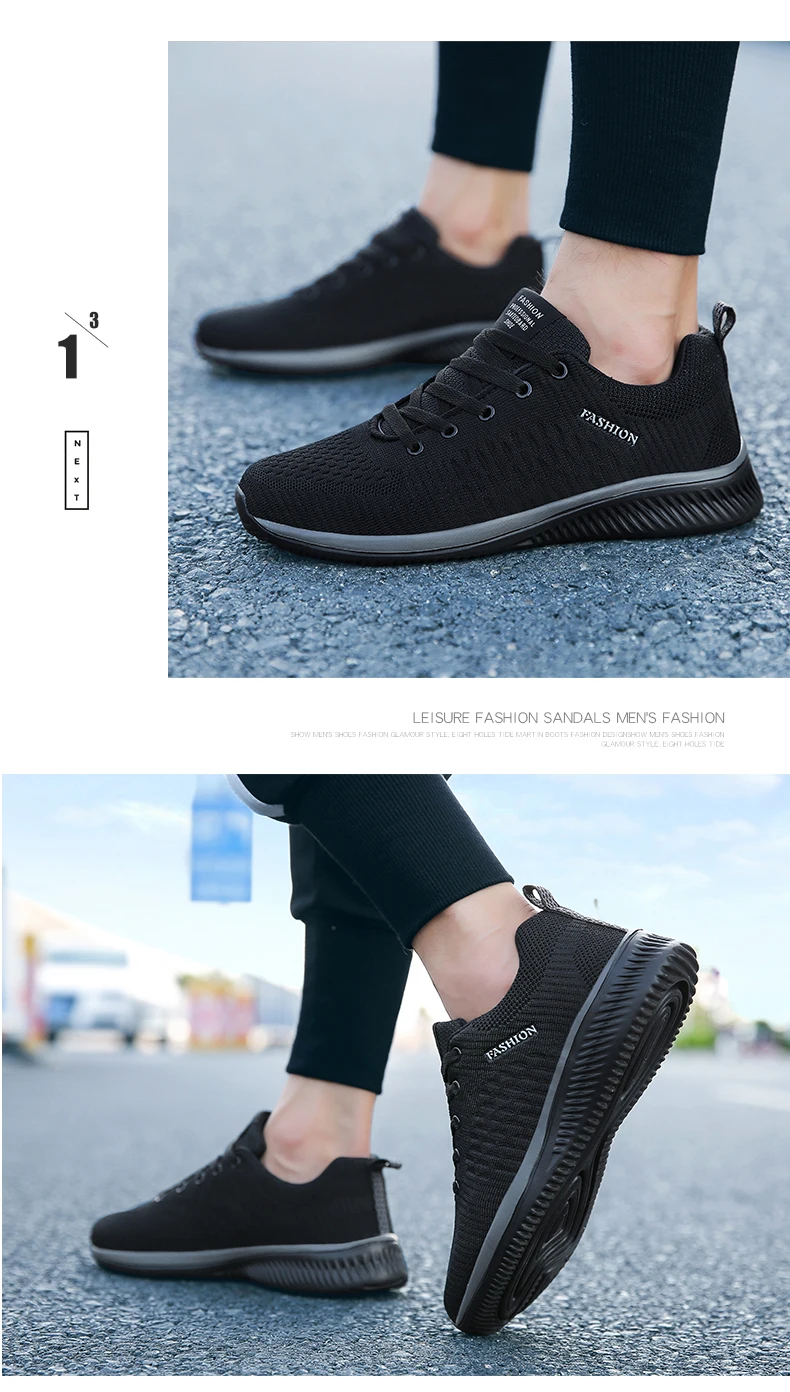 Men Running Walking Knit Shoes Fashion Casual Sneakers Breathable Sport Athletic Lightweight Men Sneakers Casual Shoes