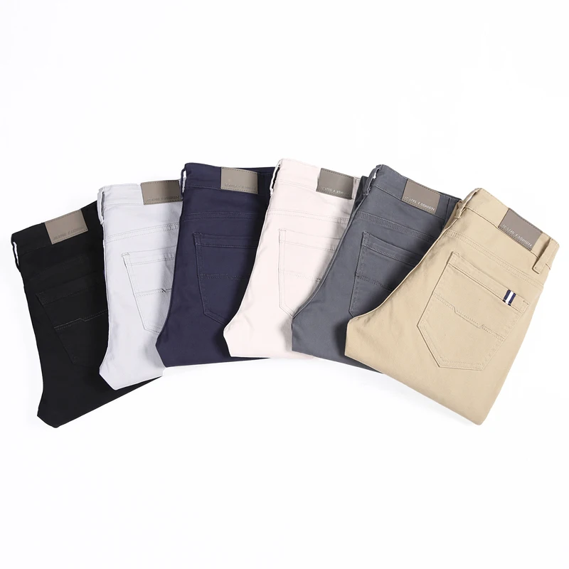 Alternative view of Classic 6 Color Casual Pants Men Spring Autumn New Business Fashion Comfortable Stretch Cotton Elastic Straigh Jeans Trousers