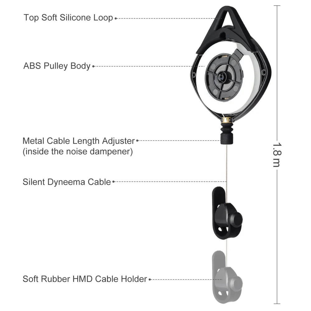 Alternative view of VR Headset Cable Management Retractable Ceiling Pulley System For Oculus Quest 2/Sony PS VR2/HTC Vive/Oculus Rift S Accessories