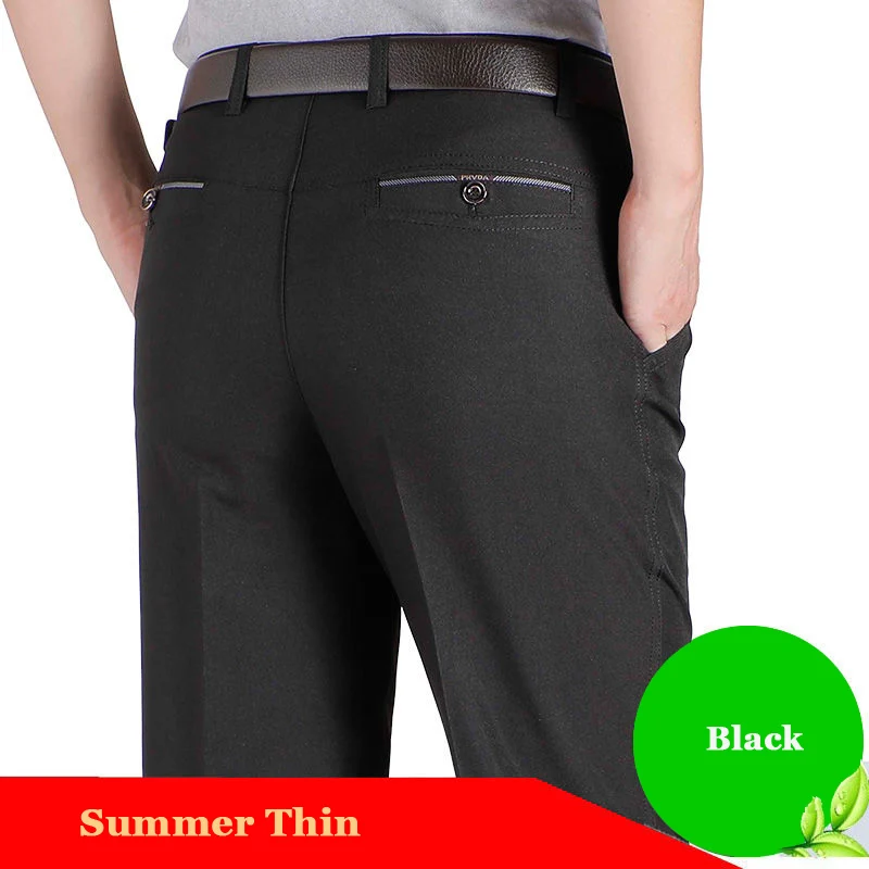 Alternative view of Business Men's Fall Spring Fashion Long Pants Formal Suit Pants Male Elastic Straight Casual Autumn Thick Trousers Plus Big Size